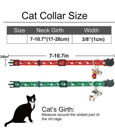 Giecooh Halloween Cat Collar 2 Pack - Adjustable Breakaway Safety Collars for Kittens - Red+Green - Boys & Girls 7-11 - Buy Online on GoSupps.com