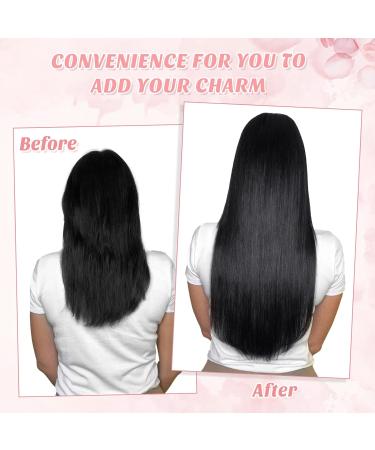 Vlasy 14 Inch Grey4# Clip in Hair Extensions - 100% Human Hair, Seamless, Natural Thick Weft - 7 Pieces for Women (70 g) - Buy Online on GoSupps.com