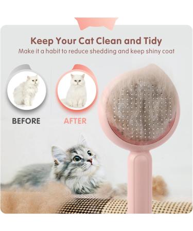 Baytion Self-Cleaning Cat Brush for Short or Long Haired Cats - Grooming Hair Comb for Shedding, Tangles & Dirt Removal - Buy Online on GoSupps.com