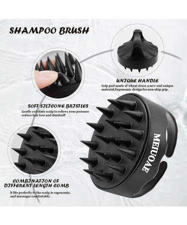MEIUOAE Scalp Massager Shampoo Brush - Hair Scalp Scrubber for Stress Relief & Hair Growth - Shower Hair Brush for All Ages (Black) - Buy Online on GoSupps.com