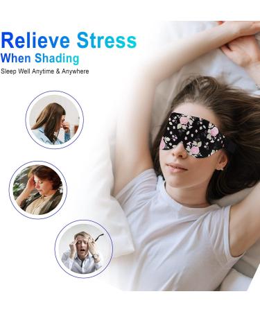 3D Contoured Cup Sleep Mask - Adjustable Straps, Super Soft Eye Mask for Women Men, Ideal for Sleeping, Travel, Yoga - Peony Flower Design - Buy Online on GoSupps.com