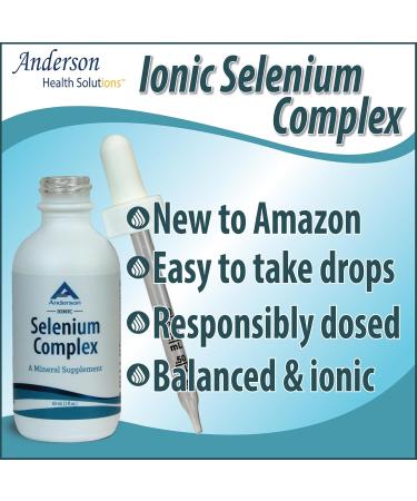Anderson Ionic Selenium Complex, Liquid Selenium Supplement Drops, Supports Thyroid and Immune System, Antioxidant, Fights Free Radicals, Mineral Glass Bottle with Dropper, 40 Servings, 2 fl oz - Buy Online on GoSupps.com
