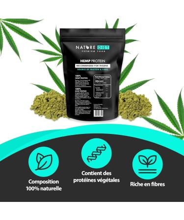 Nature Diet Prot ine de Chanvre | 500 g | Prot ine V g tale en Poudre | Riche en Fibres | Vegan Sans Gluten & Sans Lactose | Id ale pour Smoothies Shakes & P tisserie 500g - Buy Online on GoSupps.com