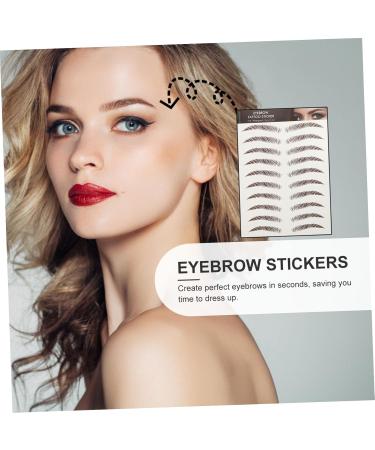 FRCOLOR 9 Sheets Waterproof Eyebrow Stickers Eyebrow Tool Imitation Eyebrow Sticker Hair 3d Template 1 count (Pack of 1) Brown - Buy Online on GoSupps.com