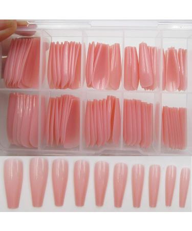 100pc Colored Coffin Press on Nails Long Nude Ballerina False Nails for Women - Acrylic Full Cover Manicure Design for Teens - Buy Online on GoSupps.com
