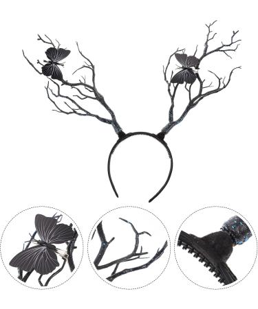 Healvian Antler Headband Tree Branches Headdress with Butterflies Women Headband Tree Branches Butterfly Headband Antler Tree Branches Headband Fairy Crown Wedding Christmas Halloween Costume Headband - Buy Online on GoSupps.com