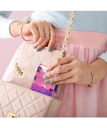 Travel Lipstick Organizer Case - Portable Makeup Bag with Mirror | Purple Palm Tree Sunset Design - Buy Online on GoSupps.com
