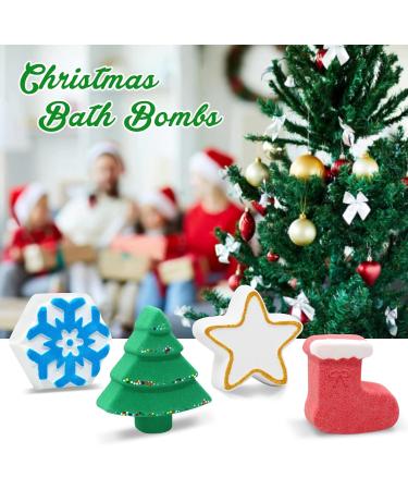 Christmas Bath Bombs for Kids - 4-Pack Gift Set with Santa, Snowflake, Sock, and Star Designs - Perfect Stocking Stuffer for Boys and Girls - Buy Online on GoSupps.com