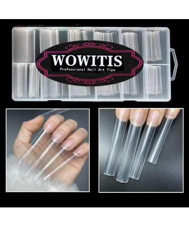 3XL Super Long Square Acrylic Nail Tips - 240 Pcs Straight Half Cover Fake Nails with Case - Buy Online on GoSupps.com