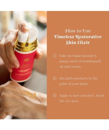 Shankara Timeless Restorative Skin Elixir - 2-in-1 Ayurvedic Anti-Aging Serum & Kumkumadi Face Oil with Red Gold Saffron Vitamin C & Sandalwood - Nourish Skin Naturally - Buy Online on GoSupps.com