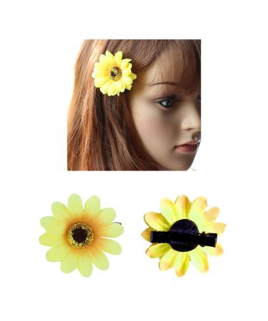16 Pack Yellow Daisy Sunflower Hair Clips - Artificial Floral Alligator Barrettes for Women and Girls - Buy Online on GoSupps.com
