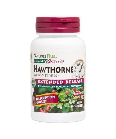 NaturesPlus Herbal Actives Extended Release Hawthorne - 30 Tablets - Vegetarian Gluten Free - 30 Servings