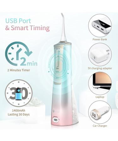 Rechargeable Cordless Water Tooth Flosser - Portable Oral Irrigator with 3 Modes & 5 Jet Tips, IPX7 Waterproof for Home & Travel - Buy Online on GoSupps.com