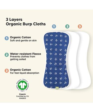 KeaBabies Organic Burp Cloths 5 Pack - Premium Soft & Absorbent for Adventurers - Buy Online on GoSupps.com