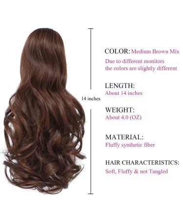 Clip in Ponytail Extension Wavy 14 Synthetic Black Hair - Women's Hairpiece in Various Styles and Colors - Buy Online on GoSupps.com