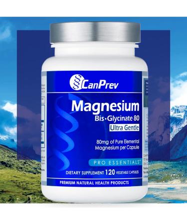 CanPrev Magnesium Biglycinate Chelated 80 mg - 120 Capsules | Muscle & Bone Health, Cramp Relief | 3rd Party Tested | Made in Canada - Buy Online on GoSupps.com