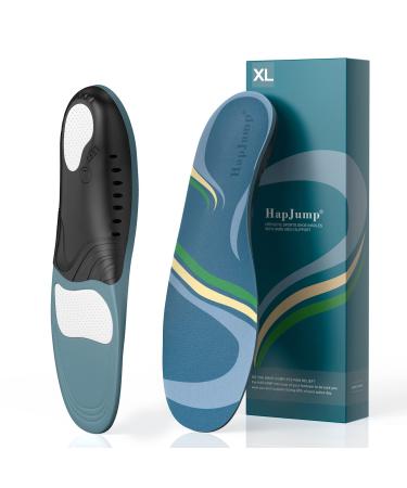 Plantar Fasciitis Pain Relief Feet Insoles Orthotics Arch Support Insoles with Motion Control Shoe Inserts Work Boot Flat Feet Comfortable for Men and Women Improve Balance XL XL (Men 12.5-14.5/Women 13.5-15.5) Turquoise