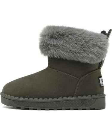 Yeeteepot Kids Winter Snow Boots - Baby Girls' & Boys' Warm Plush Booties, Anti-Slip Toddler Shoes, Size 7.5 UK, Grey - Buy Online on GoSupps.com