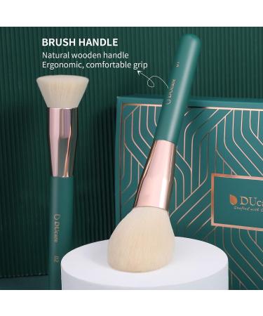 Ducare Professional 20Pcs Green Makeup Brush Set with Silicone Face Mask Brush - Kabuki Foundation Blending Powder Blush Concealers Eyeshadows - Buy Online on GoSupps.com