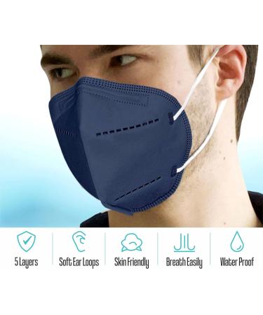 Pack of 5 Disposable Face Mask 5 Ply Mask With Adjustable Nose Strip Dust Proof Breathable Protective Mask For Adults Male - Buy Online on GoSupps.com