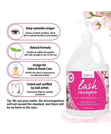 Lash Shampoo for Eyelash Extensions - 3.98L Professional Foaming Cleanser | Non-Irritating Lash Extension Kit for Salon & Home Care | 81pcs - Buy Online on GoSupps.com