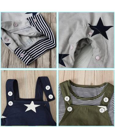 Baby Boys 3pcs Clothing Set: Romper, Dungarees, Hat | Blue | 0-3 Months - Buy Online on GoSupps.com