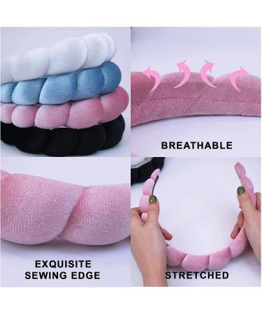 SEPIU Spa Headband for Women - Soft Sponge Fabric Puffy Headband for Skincare, Makeup Removal, and Shower - Black - Buy Online on GoSupps.com