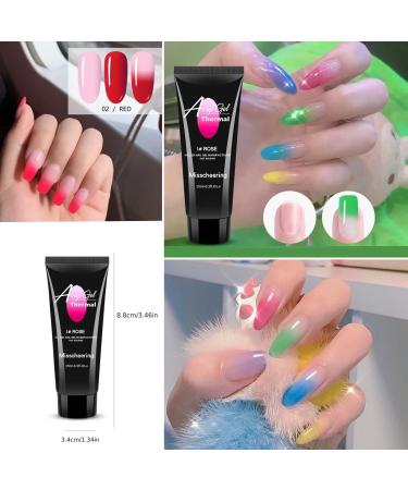 MKNZOME 15ml Poly Nail Gel Kit 8 Colors Builder Nail Gel Nail Polish Sets Glitter Nail Polish Temperature Color Changing Acrylic Extension for Starter DIY Salon Design Gifts for Women #023 - Buy Online on GoSupps.com
