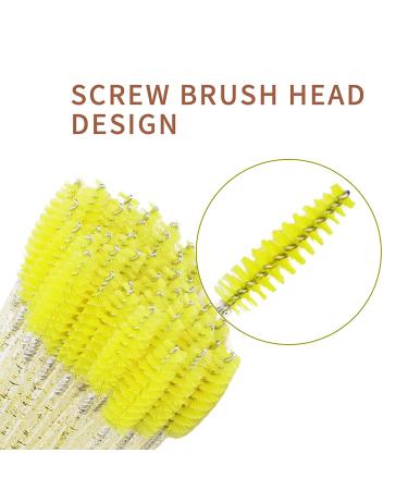 YEASHINE 200 Pcs Disposable Eyelash Mascara Brush Wand - Yellow | Lash Makeup Applicator Stick - Buy Online on GoSupps.com