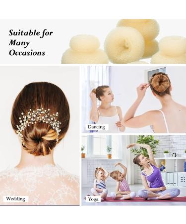 Hair Bun Maker Set 6 PCS - Ring Style Bun Donut 1 L 2 M 3 S - Hair Accessories with Pins, Bands & Tools for Women, Girls & Kids (Blonde) - Buy Online on GoSupps.com