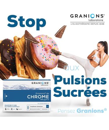 GRANIONS | Chromium | Maintaining a normal blood sugar | Chromium 200 g | For the whole family | No side effects | Made in France | 2x30 bulbs - Buy Online on GoSupps.com