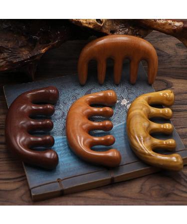 Premium Green Sandalwood Massage Tools - Roller Tab & Meridian Bar for Scalp & Hair Care | Antistatic Wide Teeth - 1PC - Buy Online on GoSupps.com