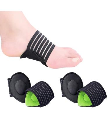 DFsucces 2 Pairs Extra Thick Cushioning Compression Arch Support Breathable Flat Foot Correction Foot Pad for Plantar Fasciitis Support for Pain Relief & Sore Green