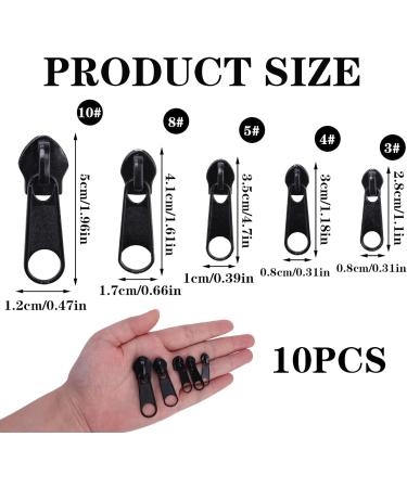 Caybats Zipper Repair Set - 10 Universal Zipper Grippers 5 Sizes Durable & Easy to Use for Jackets Coats & Suitcases - Black - Buy Online on GoSupps.com