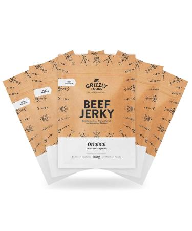 Buy Premium German Beef Jerky Set - 5 x 100g Original Dried Beef Pack | International Shipping - Buy Online on GoSupps.com