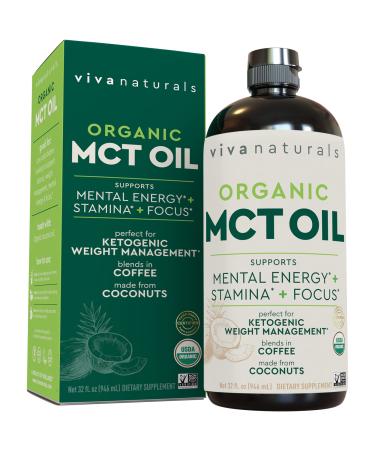 Organic MCT Oil for Morning Coffee Keto Supplement -32 fl oz
