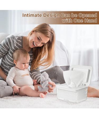 Baby Wipes Dispenser Set - Dustproof Holder Case with Lid for Fresh Diaper Wipes (2 Pieces) - Buy Online on GoSupps.com