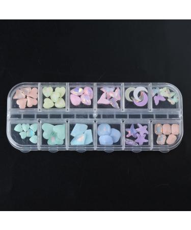 FEIlei 12 Grids Nail Art Crystal Nail Art Stones Rhinestone Manicure Nail Charms - Buy Online on GoSupps.com