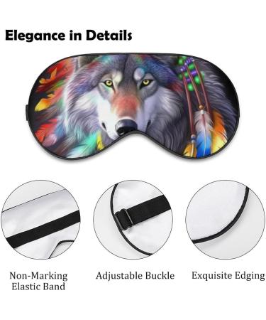 Indian Wolf Sleep Eye Mask for Women and Men - Elastic Strap for Sleep, Travel, and Nap - Buy Online on GoSupps.com