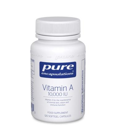 Pure Encapsulations - Vitamin A 10 000 IU - Cod Liver Oil - Supports The Maintenance of Normal Skin Vision and Immune Function - 120 Softgel Capsules
