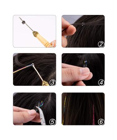 AIEX 12 Colors Tinsel Hair Strands Kit - 2600 Strands of Sparkling Hair Extensions for Women Girls & Kids - Perfect for Parties & Celebrations - Buy Online on GoSupps.com