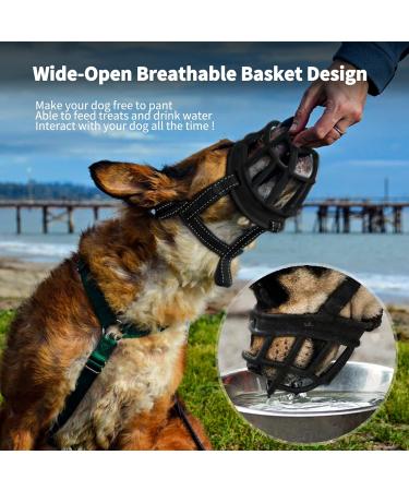 Buy Barkless Dog Muzzle - Soft Silicone Bite & Bark Control Drinking & Panting Enabled Size 3 (Snout 9 -10) Black - International Shipping - Buy Online on GoSupps.com