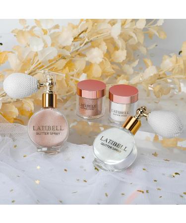 LATIBELL Pearl White Body Glitter Spray | Highlighter Powder for Hair & Body | 0.35 oz - Shop Internationally - Buy Online on GoSupps.com