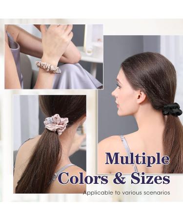 DaisySilk 22 Momme Mulberry Silk Scrunchies - 3 Pack Hair Ties for Frizz Prevention - Thick Silk Scrunchies for Women - Valentine's Day Gift - Black, Pink, Champagne - Buy Online on GoSupps.com