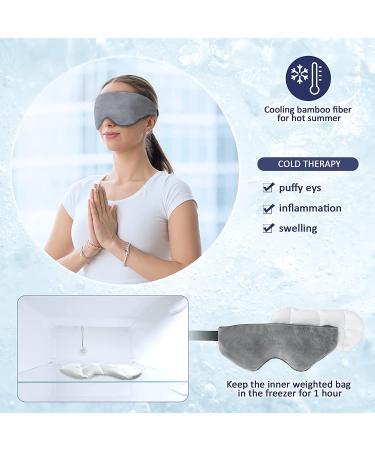 Kivik Weighted Eye Mask for Men Women - Adjustable Strap, Cooling Heat Therapy, Pain Relief - Gray - Buy Online on GoSupps.com