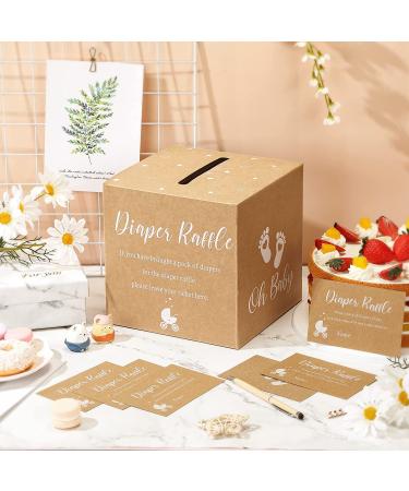 Funrous 50 Pcs Diaper Raffle Tickets with Box for Baby Shower Game - Gender Reveal Party Decor & Invite - Brown Diaper Raffle Card Set - Buy Online on GoSupps.com