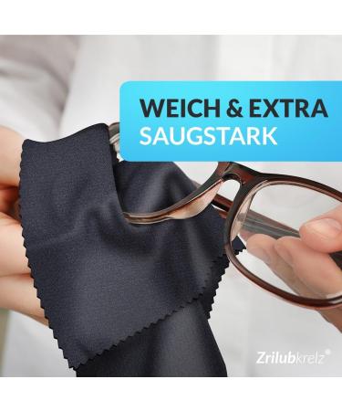 Zrilubkrelz 8 Optician Quality Microfiber Glasses Cleaning Cloths - 20x20cm - Ultra Soft & Absorbent - International Shipping Available - Buy Online on GoSupps.com