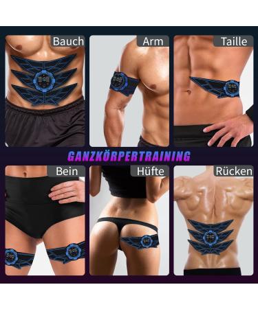 EMS Abdominal Muscle Trainer - Full-Body Workout Device with 8 Modes & 15 Intensities | Includes 10 Replacement Hydrogels - Buy Online on GoSupps.com