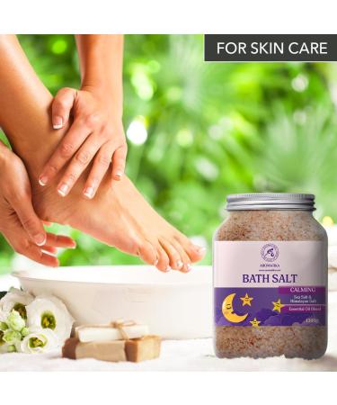 Soothing Bathing Salt 1300g - Natural Essential Oils Sandalwood Bergamot & Lavender for Relaxation & Good Sleep | 1.3 kg Body Care Solution - Buy Online on GoSupps.com