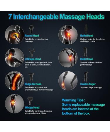 Deep Tissue Percussion Massage Gun - 32 Speeds, 7 Massage Heads - Pain Relief & Muscle Recovery - Buy Online on GoSupps.com